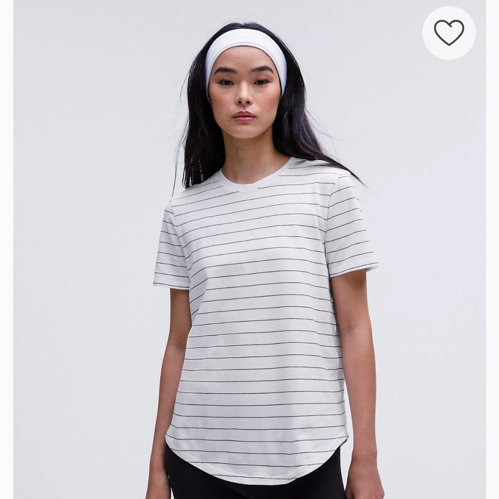 lululemon athletica White Striped Tee